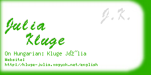 julia kluge business card